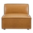 Modway Restore 5-Piece Faux Leather Sectional Sofa in Tan Finish