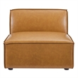 Modway Restore 5-Piece Faux Leather Upholstered Sectional Sofa in Tan