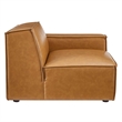 Modway Restore 6-Piece Faux Leather Sectional Sofa in Tan Finish