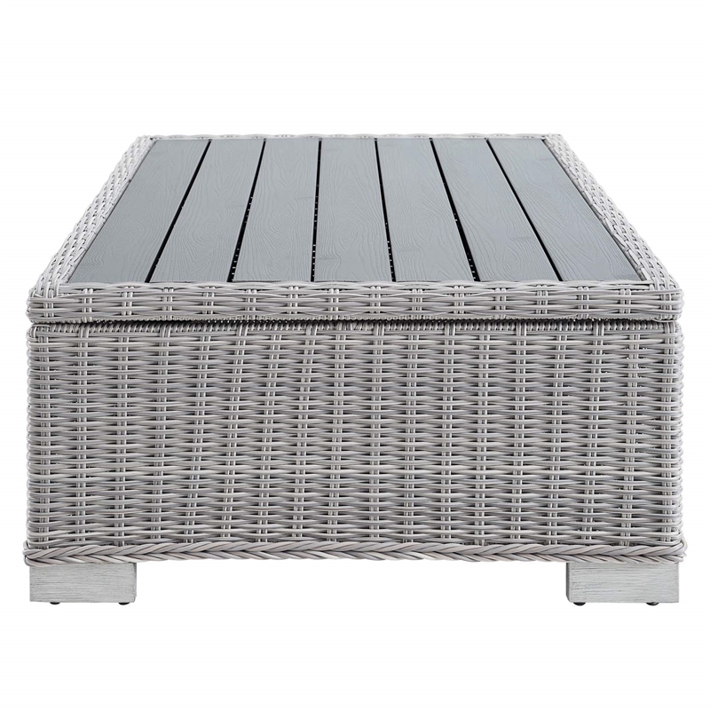 Modway Conway 4-Piece Patio Aluminum/Rattan Furniture Set in Gray