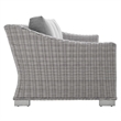 Modway Conway 4-Piece Patio Aluminum/Rattan Furniture Set in Gray