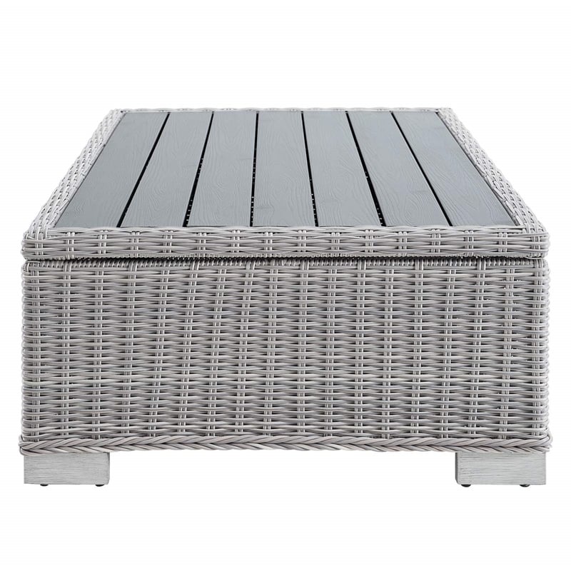 Modway Conway 4-Piece Patio Aluminum/Rattan Furniture Set in Gray/Navy