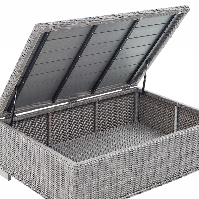 Modway Conway 4-Piece Patio Aluminum/Rattan Furniture Set in Gray/Navy
