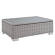 Modway Conway 4-Piece Patio Aluminum/Rattan Furniture Set in Gray/White
