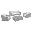 Modway Conway 4-Piece Patio Aluminum/Rattan Furniture Set in Gray/White