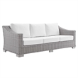 Modway Conway 4-Piece Patio Aluminum/Rattan Furniture Set in Gray/White