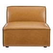 Modway Restore 6-Piece Faux Leather Upholstered Sectional Sofa in Tan