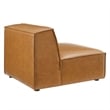 Modway Restore 6-Piece Faux Leather Upholstered Sectional Sofa in Tan