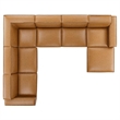 Modway Restore 7-Piece Faux Leather Upholstered Sectional Sofa in Tan