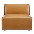Modway Restore 7-Piece Faux Leather Upholstered Sectional Sofa in Tan