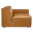 Modway Restore 8-Piece Faux Leather Upholstered Sectional Sofa in Tan