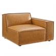 Modway Restore 8-Piece Faux Leather Upholstered Sectional Sofa in Tan