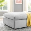 Modway Commix Down Filled Overstuffed Performance Velvet Ottoman in Light Gray
