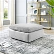 Modway Commix Down Filled Overstuffed Performance Velvet Ottoman in Light Gray