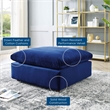 Modway Commix Down Filled Overstuffed Performance Velvet Ottoman in Navy