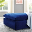 Modway Commix Down Filled Overstuffed Performance Velvet Ottoman in Navy