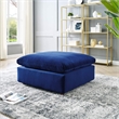 Modway Commix Down Filled Overstuffed Performance Velvet Ottoman in Navy
