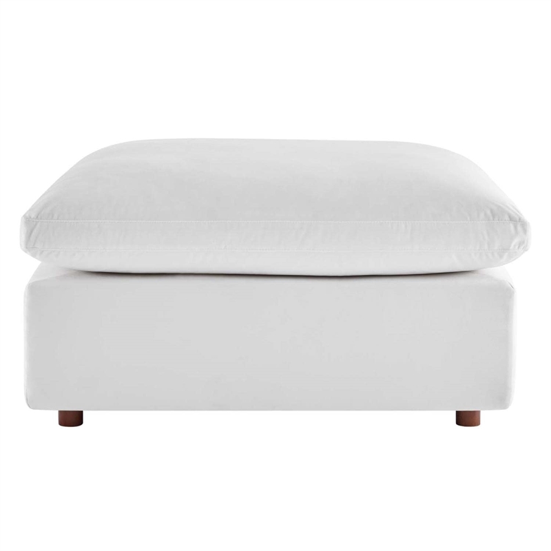 Modway Commix Down Filled Overstuffed Performance Velvet Ottoman in White