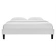 Modway Reign Full Performance Velvet Platform Bed Frame in Light Gray