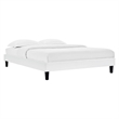 Modway Reign Full Performance Velvet Platform Bed Frame in White