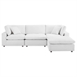 Modway Commix 4-Piece Performance Velvet Sectional Sofa in White