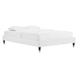 Modway Harlow Full Performance Velvet Platform Bed Frame in White