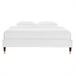 Modway Harlow Full Performance Velvet Platform Bed Frame in White
