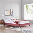 Modway Harlow Queen Performance Velvet Platform Bed Frame in Dusty Rose