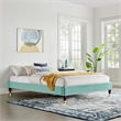 Modway Harlow Queen Performance Velvet Platform Bed Frame in Mint Green