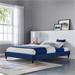 Modway Harlow Queen Performance Velvet Platform Bed Frame in Navy