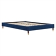Modway Harlow Queen Performance Velvet Platform Bed Frame in Navy
