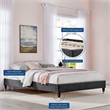 Modway Harlow King Performance Velvet Platform Bed Frame in Charcoal