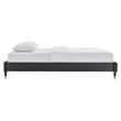 Modway Harlow King Performance Velvet Platform Bed Frame in Charcoal