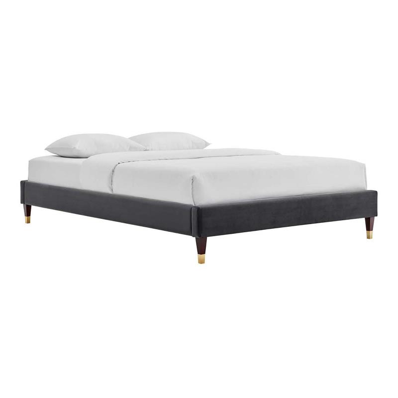 Modway Harlow 79" King Performance Velvet Platform Bed Frame in