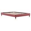 Modway Harlow King Performance Velvet Platform Bed Frame in Dusty Rose