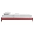 Modway Harlow King Performance Velvet Platform Bed Frame in Dusty Rose