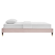 Modway Harlow King Performance Velvet Platform Bed Frame in Pink