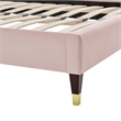 Modway Harlow King Performance Velvet Platform Bed Frame in Pink