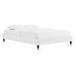Modway Harlow King Performance Velvet Platform Bed Frame in White