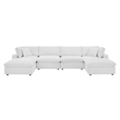 Modway Commix 6-Piece Performance Velvet Sectional Sofa in White