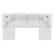 Modway Commix 6-Piece Performance Velvet Sectional Sofa in White