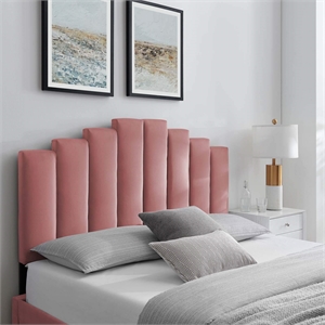 Modway Noelle Modern Performance Velvet Twin Headboard in Dusty Rose