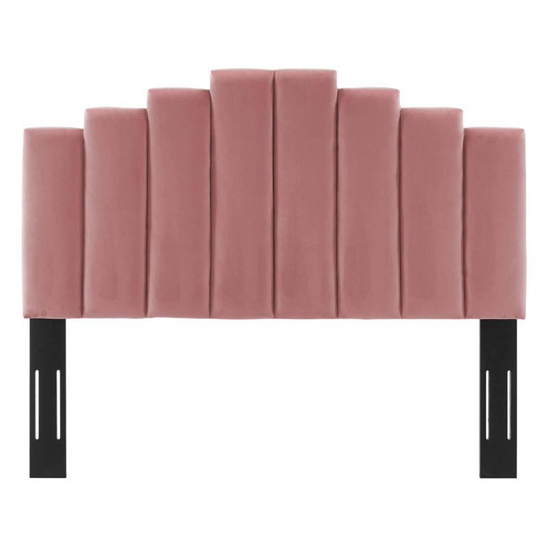 Modway Noelle Modern Performance Velvet Twin Headboard in Dusty Rose