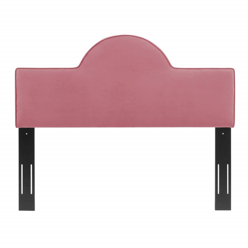 Modway Dawn Twin Modern Performance Velvet Headboard in Dusty Rose