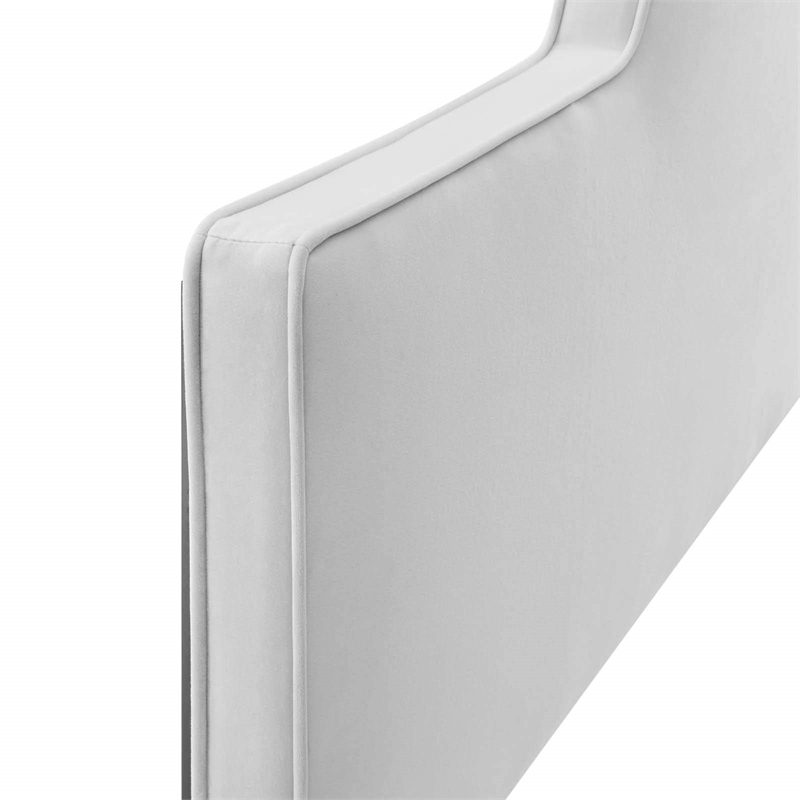 Modway Dawn Twin Modern Performance Velvet Headboard in Light Gray