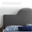 Modway Dawn Full/Queen Modern Performance Velvet Headboard in Charcoal