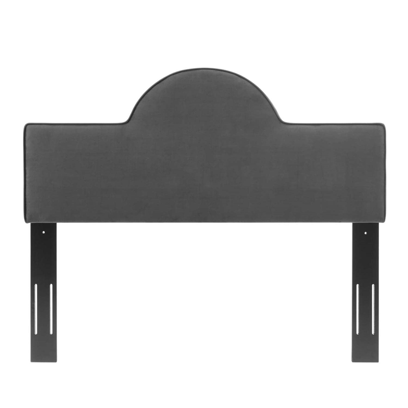 Modway Dawn Full/Queen Modern Performance Velvet Headboard in Charcoal