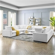 Modway Commix 8-Piece Performance Velvet Sectional Sofa in White