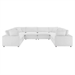 Modway Commix 8-Piece Performance Velvet Sectional Sofa in White