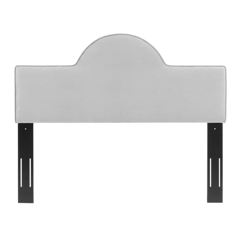Modway Dawn Full/Queen Modern Performance Velvet Headboard in Light Gray